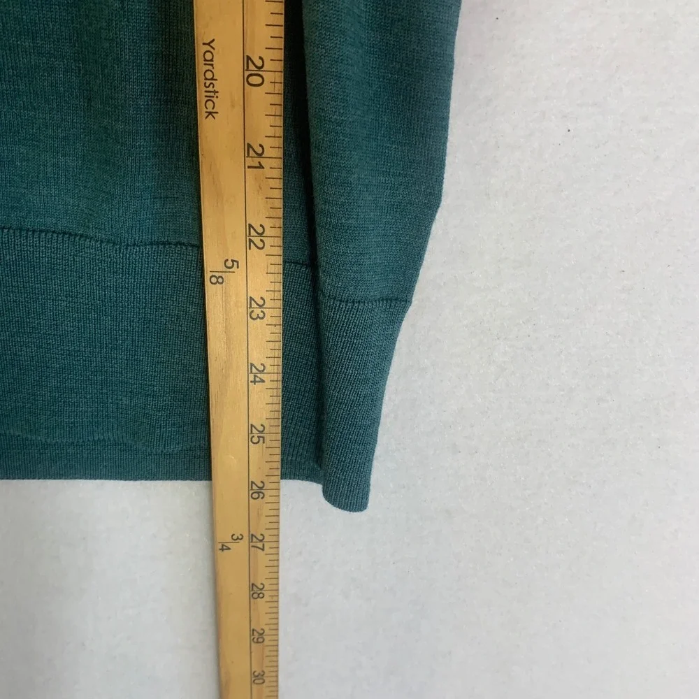 Brooks Brothers Sweater Mens Small Green Extra‎ Fine Merino Wool V-Neck Pullover